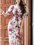 Summer Women Elegant Midi Bodycon Dress Office Lady Korea Style One Piece