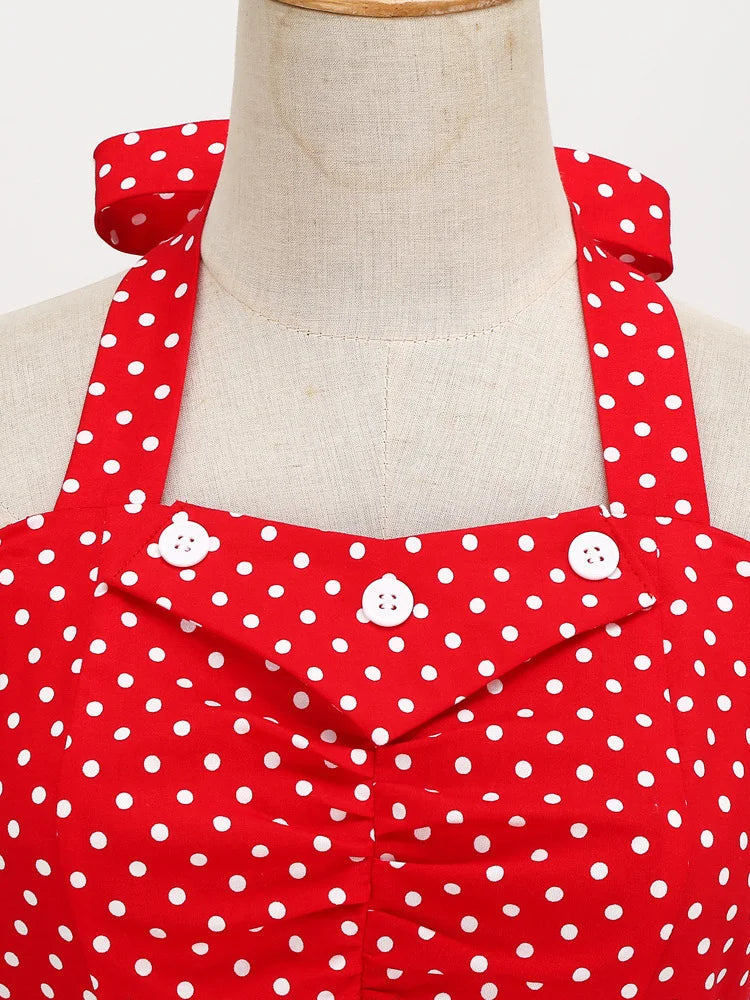 red and white polka dot corset dress Alma Mini Dress