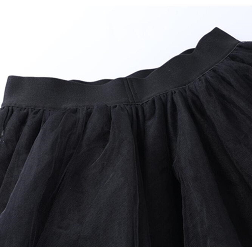 Pastel Goth Tulle Skirt Women Emo Alt Vintage 90s Fairycore Black Aesthetic Cyber Y2k Skirt