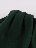 Ruched V-Neck High Waist Bodycon Pencil Dress Office Outfits Women Green Elegant Slim Fit Vintage Dresses