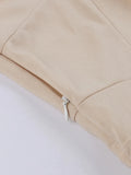 Knot Neck Mesh Flare Sleeve Spring Summer Women Birthday Dress Apricot Vintage A-Line Pocket Short Dresses