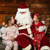 Christmas Santa Claus Costumes Set Xmas Costumes for Couples Men Women Adult Deluxe Velvet Christmas Party Cosplay Suit