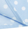 Square Neck Ruched Knot Front High Waist Elegant Blue Midi Dress Women Polka Dot Print Pleated Summer Vintage Dresses