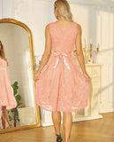 Women Lace Dress V-Neck Sleeveless Pleated Long Dresses Cocktail Party Elegant Birthday Vacation Outfits