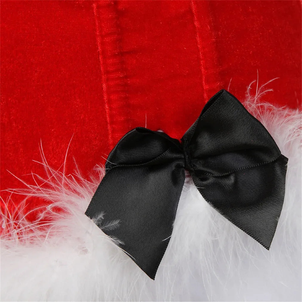 Sexy Christmas Corset Santa Corsets Red Corselet Overbust Costume Cosp – FashionLoveHunter