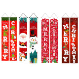 1set Door Banner Merry Christmas Santa Snowman Hanging Banner Supplies New Year Home Xmas Decor