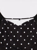 Two Tone Patchwork Polka Dot Mesh Women Long Dresses Sweetheart Neck Evening Prom Birthday Elegant Pleated Vintage Dress