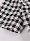 Vintage Plaid Off the Shoulder Elegant Midi Women Dress Office Lady Gingham Print Sexy V Neck Party Cotton Dresses