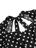Sweetheart Neck 3/4 Length Sleeve Autumn Polka Dot Vintage Dress Birthday Outfits Women Party Midi Swing Dresses
