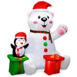 6 Ft Christmas Inflatable Polar Bear Penguin Outdoor Decoration with  LED Light Up Blow Up Yard Decoration for Xmas decor