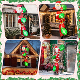 8FT Christmas Inflatables Outdoor Decorations Climbing Santas Blow Up with Build-in LEDs for Yard Window Decoration