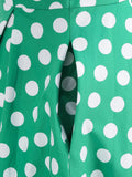 Peter Pan Collar Vintage Elegant Polka Dot 50s Dresses for Women Short Sleeve Pockets A-Line Midi Dress
