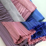 New Women Spring Autumn High Waist Solid Pleated Skirt Half Length Elastic Maxi Long Skirts