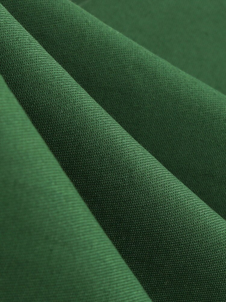 Sweetheart Neck Bow Front Green Elegant Midi Women 1950s Pinup Robe Short Sleeve Cotton Vintage Dress