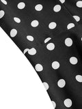 Sweetheart Neck 3/4 Length Sleeve Autumn Polka Dot Vintage Dress Birthday Outfits Women Party Midi Swing Dresses
