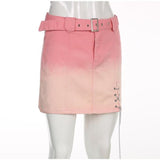 Vintage 90s Denim Skirt Women High Waist Summer Sexy Girl Pink y2k Grunge Fairycore Punk Jeans Skirt