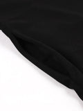 Stand Collar Hollow Out Front Lace Sleeve Elegant Night Party Dresses for Women Vintage Style Pockets Black Dress
