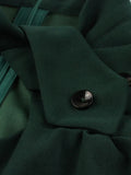 Hollow Out Front Green Vintage Pencil Dress Short Sleeve Bodycon Office Knee Length Women Party Elegant Dresses