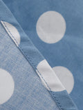 Retro Clothing V-Neck Button Front Short Sleeve Summer Robe for Women Cotton Polka Dot Vintage Midi Dress
