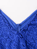 Red Elegant Floral Lace Office Lady Pencil Dress Vintage Women V-Neck 3/4 Length Sleeve Bodycon Sheath Dresses