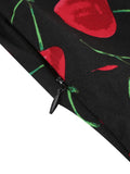 Sweetheart Neck High Waist Cherry Vintage 50s Midi Dress Short Sleeve Backless Women Tie Back Cotton Rockabilly Dresses