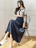 Ladies Elegant A-line Long Summer Korean Style Streetwear All-match Loose Women Casual Skirt