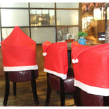 6 Pcs/Set Red Chairs Set Christmas Hats Non-woven Table Products Comfortable Soft Holiday Supplies Christmas Decorations