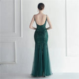 Women Gold Sequin Strap Party Maxi Dress Sexy V Neck Evening Long Prom Dress