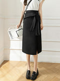 High Waist Sexy Women Summer Fashion Solid Color All-match Office Lady Knee-Length Skirt