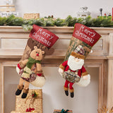 1pc Christmas Stockings Santa Claus Sock Xmas Gift For Kids Snowman Candy Bags Christmas Tree Ornament Decoration