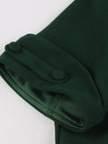 Ruched V-Neck High Waist Bodycon Pencil Dress Office Outfits Women Green Elegant Slim Fit Vintage Dresses