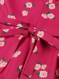 Sweetheart Neckline Rose Red Floral Vintage Party Dresses Women New In A-Line Ladies Birthday Dresses Summer Sale