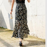 Skirt Long Women Sexy Fishtail Ankle-Length Vintage Trumpet Floral Skirts
