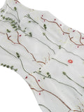 Floral Embroidered Mesh Overlay Vintage Long Dresses for Women High Waist Birthday Party Elegant Summer Dress