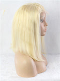Short #613 Blonde PrePlucked With Baby Hair Lace Front 130% Density Brazilian Remy Bob Human Hair Wig