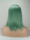Short Black To Mint Green Bob Synthetic Lace Front Wig - FashionLoveHunter
