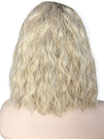 Short Brown To Light Golden Ombre Curly Synthetic Lace Front Wig