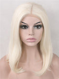 Short Honey blonde Straight Bob Synthetic Lace Front Wig