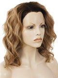 Short Ocher Ombre Wave Synthetic Lace Front Wig - FashionLoveHunter