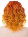 Short Tawny Daylily Ombre Flame Synthetic Lace Front Wig - FashionLoveHunter