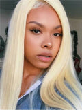Straight #613 Blonde Stainable Silky Brazilian Remy Lace Front Human Hair Wig