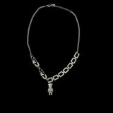 Silver Bear Bone Diamond Chain Hip Hop Necklace