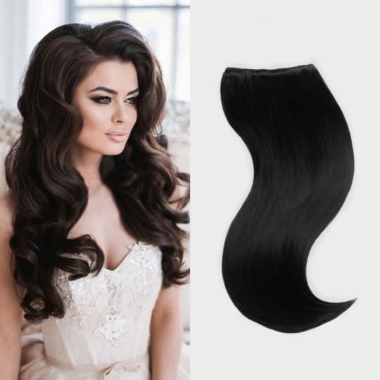 20" 9 Pieces Off Black #1B Clip In Virgin Human Hair Set Extension