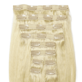 20" 10 Pieces Platinum Blonde #613 Clip In Virgin Human Hair Set Extension