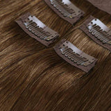 20" 10 Pieces Brown #6 Clip In Virgin Human Hair Set Extension