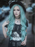 Long Emerald Green Wavy Synthetic Lace Front Wig