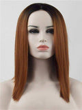 Short Tonya Brown Ombre Bob Synthetic Lace Front Wig - FashionLoveHunter